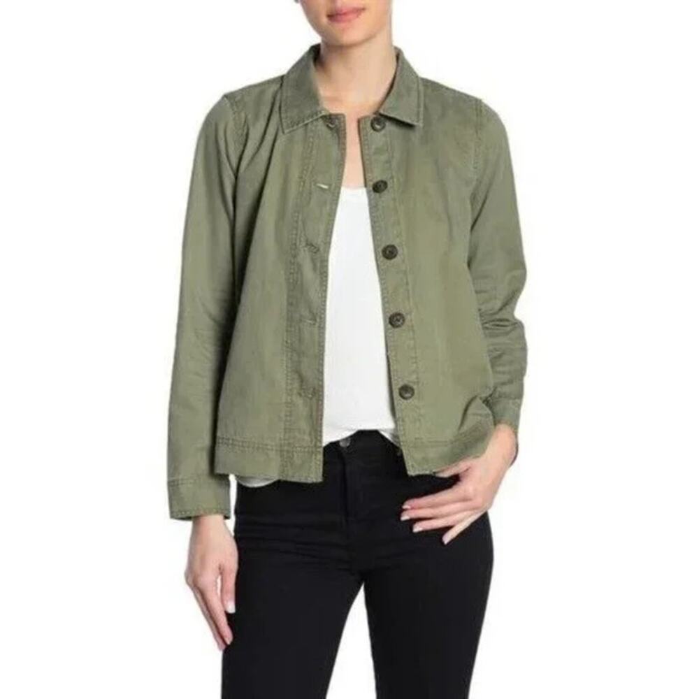 Madewell Northwood Cropped Military Jacket Women's‎ Small Desert Olive Green